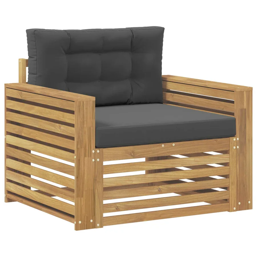 Canapé d’extérieur Polyester Blanc et anthracite - 2