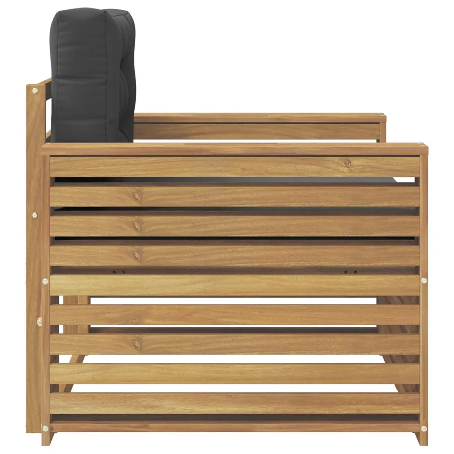 Canapé d’extérieur Polyester Blanc et anthracite - 4