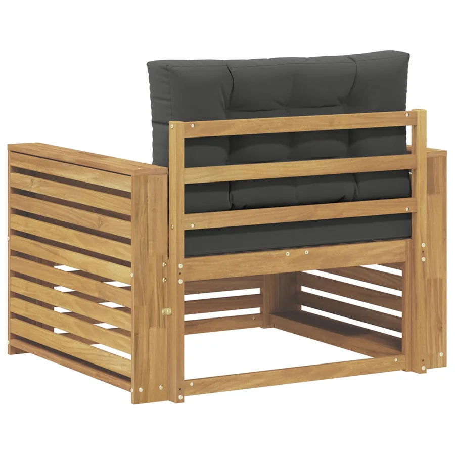 Canapé d’extérieur Polyester Blanc et anthracite - 5
