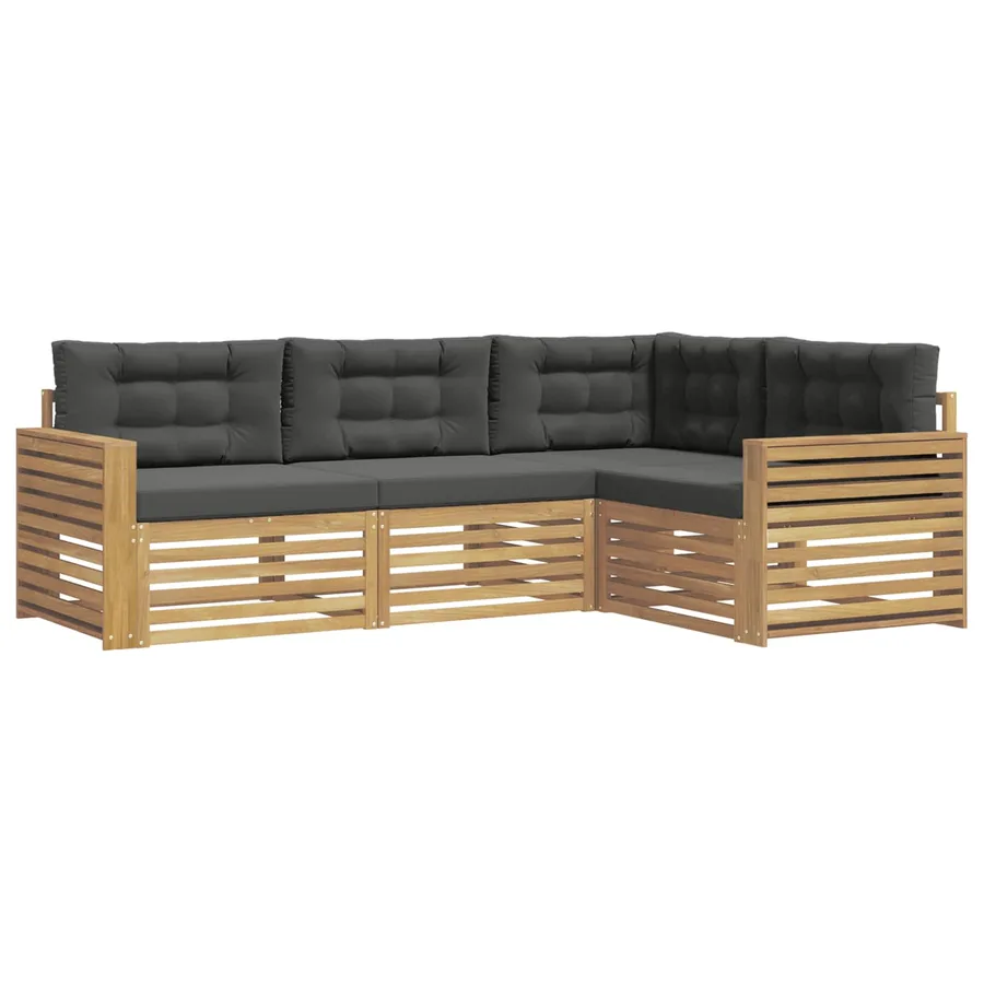 Ensemble de canapés d'extérieur 4 pc Blanc et anthracite - 2