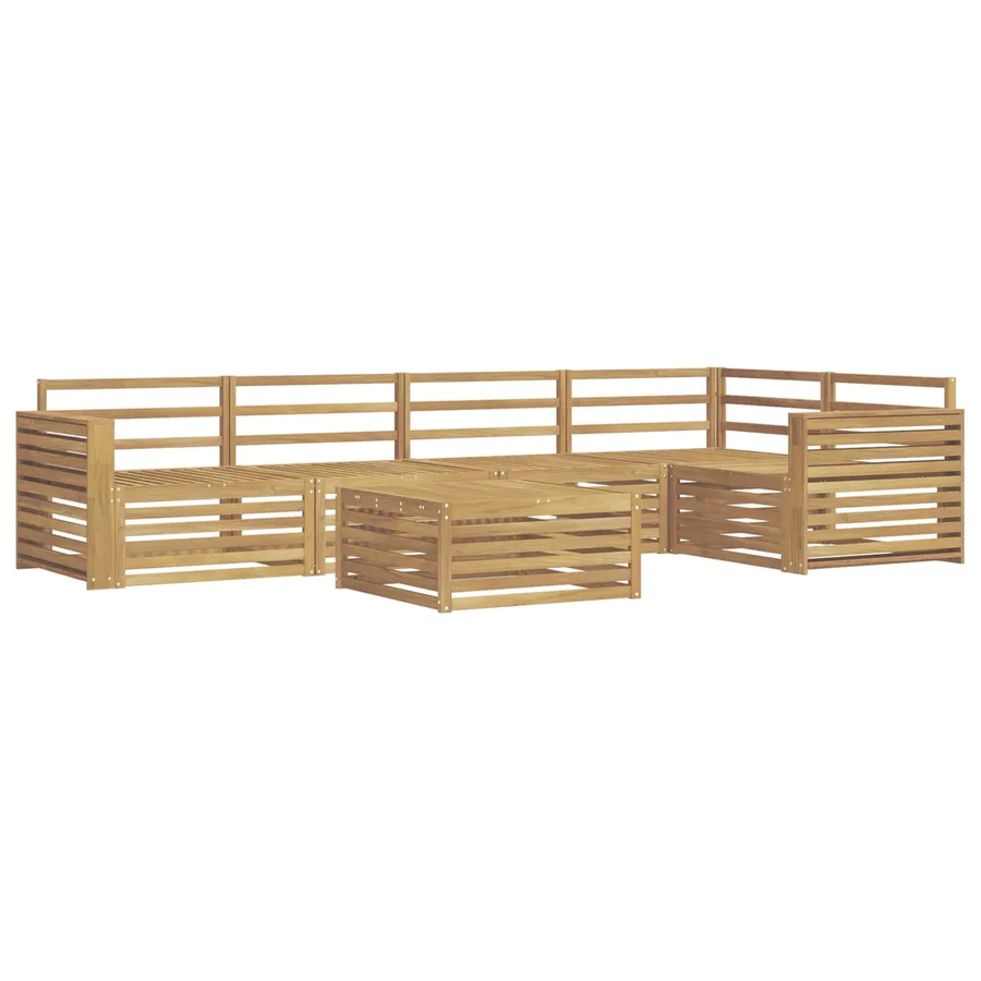 Ensemble de canapés d'extérieur 6 pc Blanc Bois d'Acacia Massif - 2