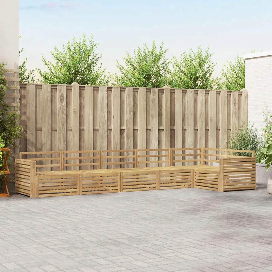 Ensemble de canapés d'extérieur 6 pc Blanc Bois d'Acacia Massif