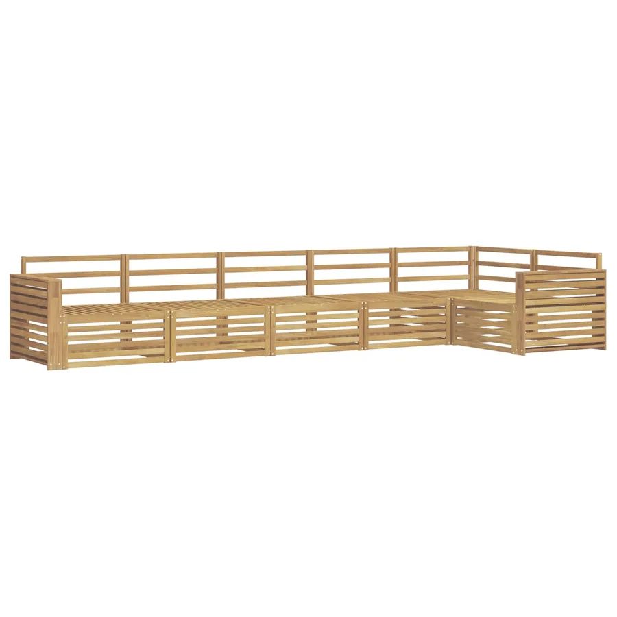 Ensemble de canapés d'extérieur 6 pc Blanc Bois d'Acacia Massif - 2