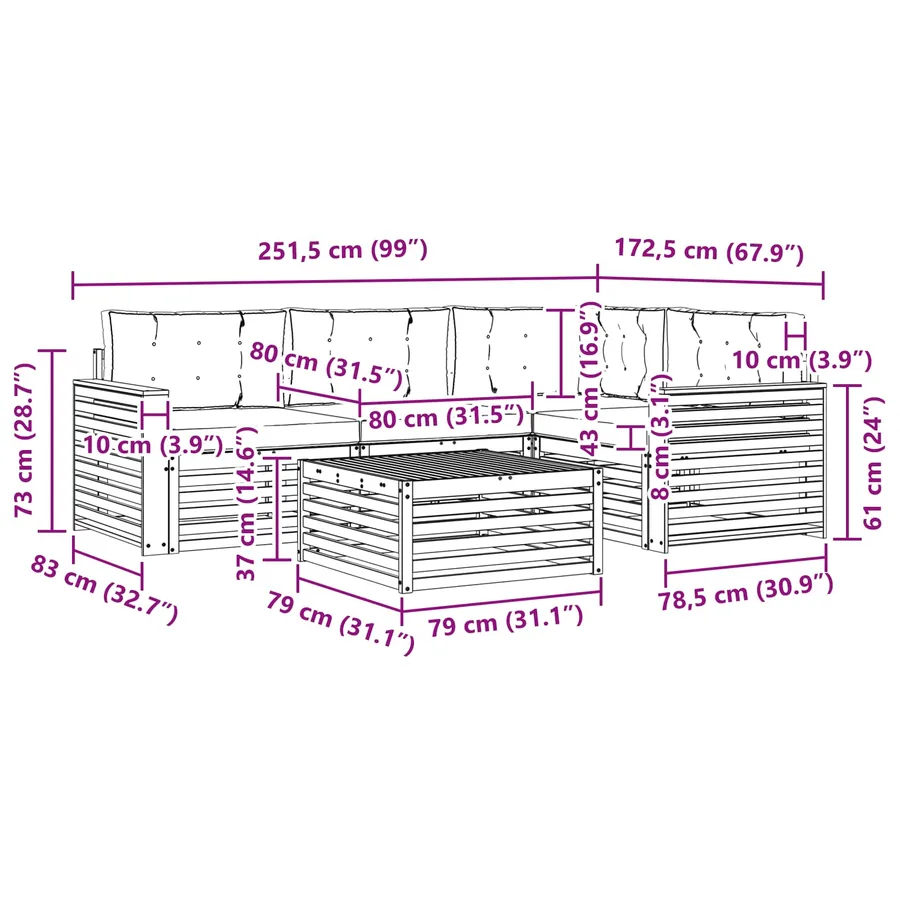 Ensemble de canapés d'extérieur 5 pc Blanc et anthracite - 7