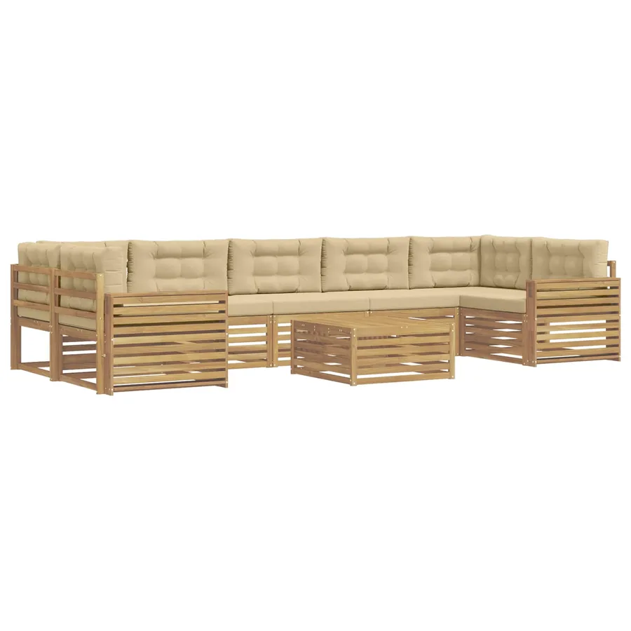 Ensemble de canapés d'extérieur 8 pc Blanc et Beige - 2