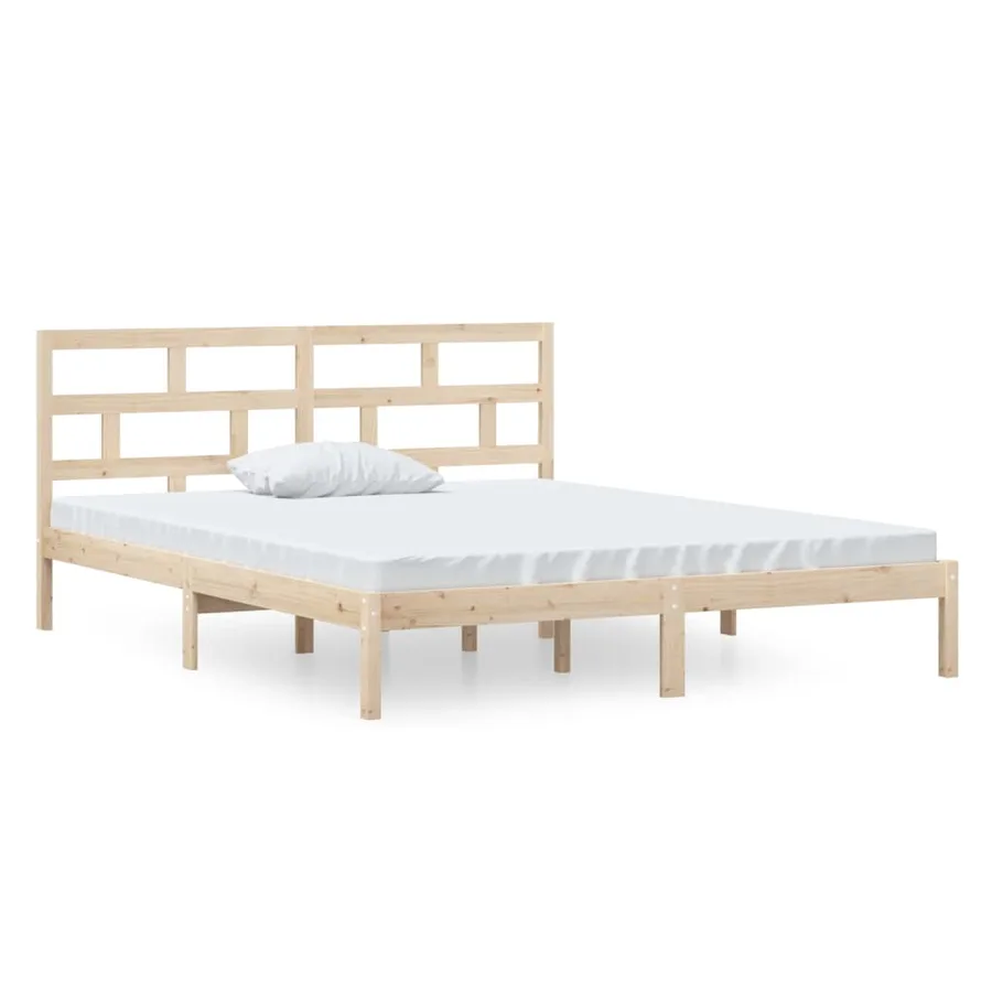 Cadre de lit sans matelas bois massif - 2