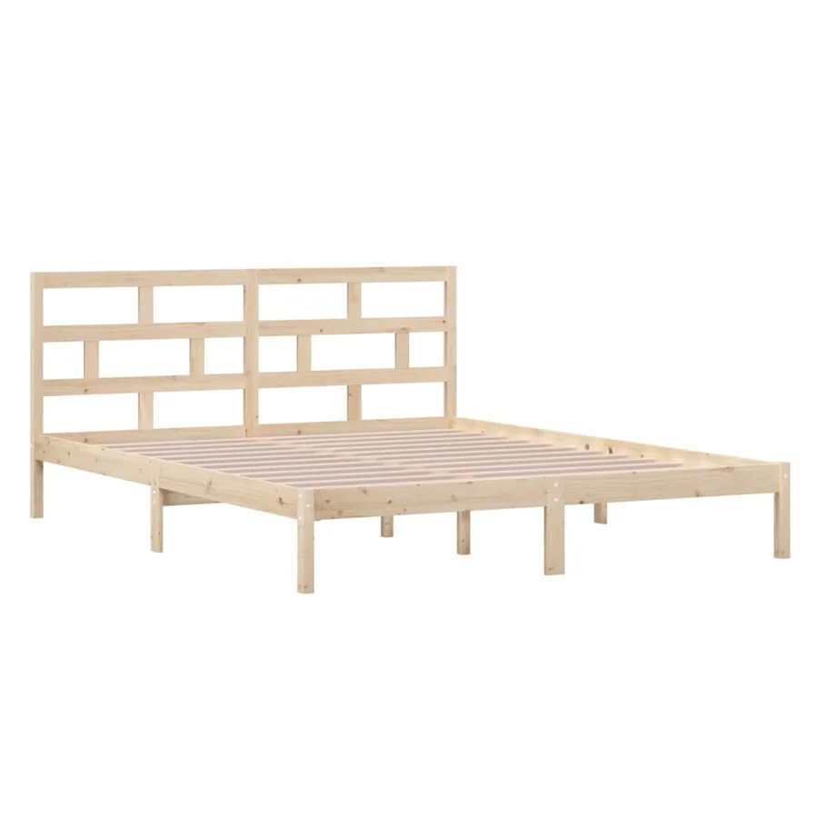 Cadre de lit sans matelas bois massif - 3