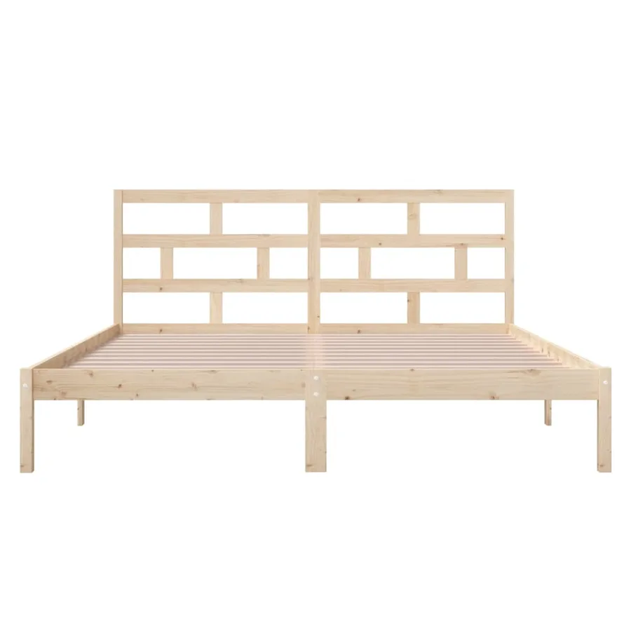 Cadre de lit sans matelas bois massif - 4