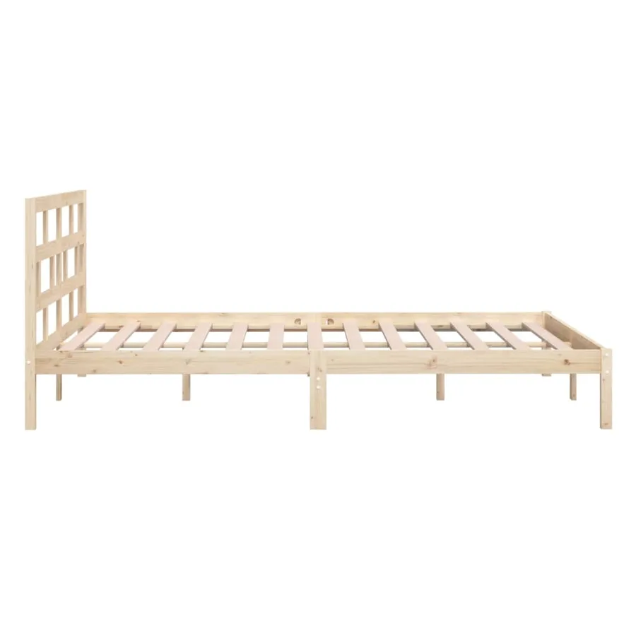 Cadre de lit sans matelas bois massif - 5
