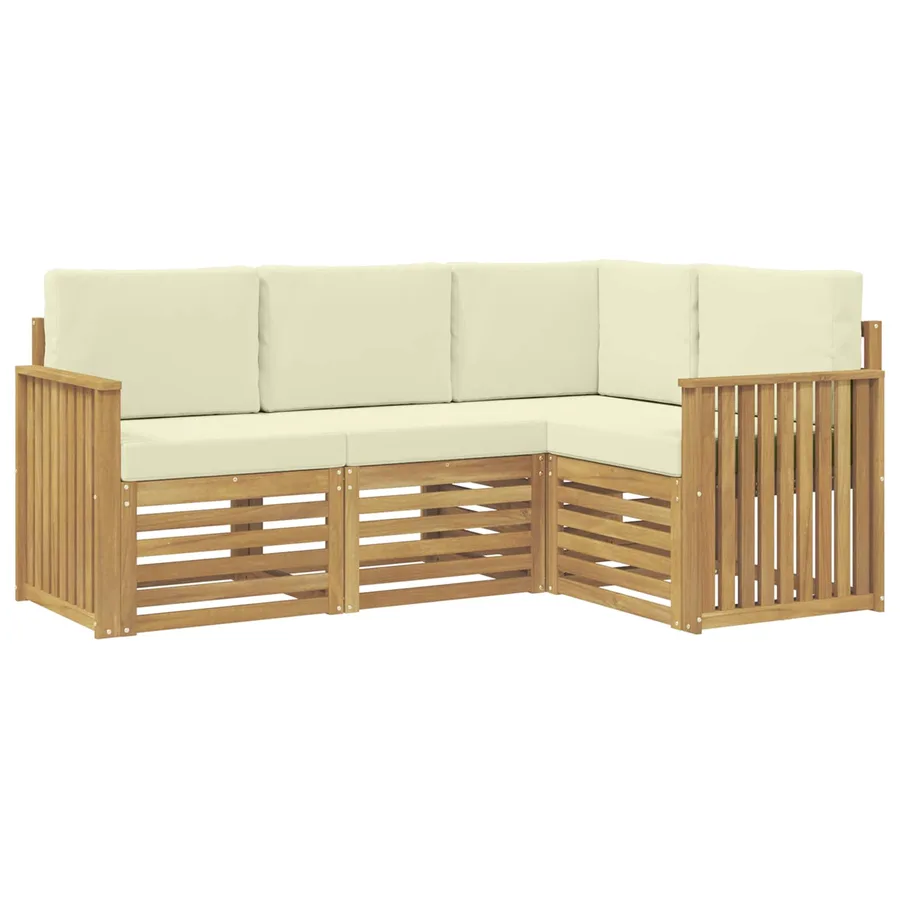 Ensembles de canapés 4 pcs Blanc et crème 187,5 x 128,5 x 73 cm - 2
