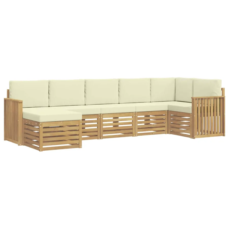 Ensemble de canapés d'extérieur 7 pcs Blanc et crème - 2
