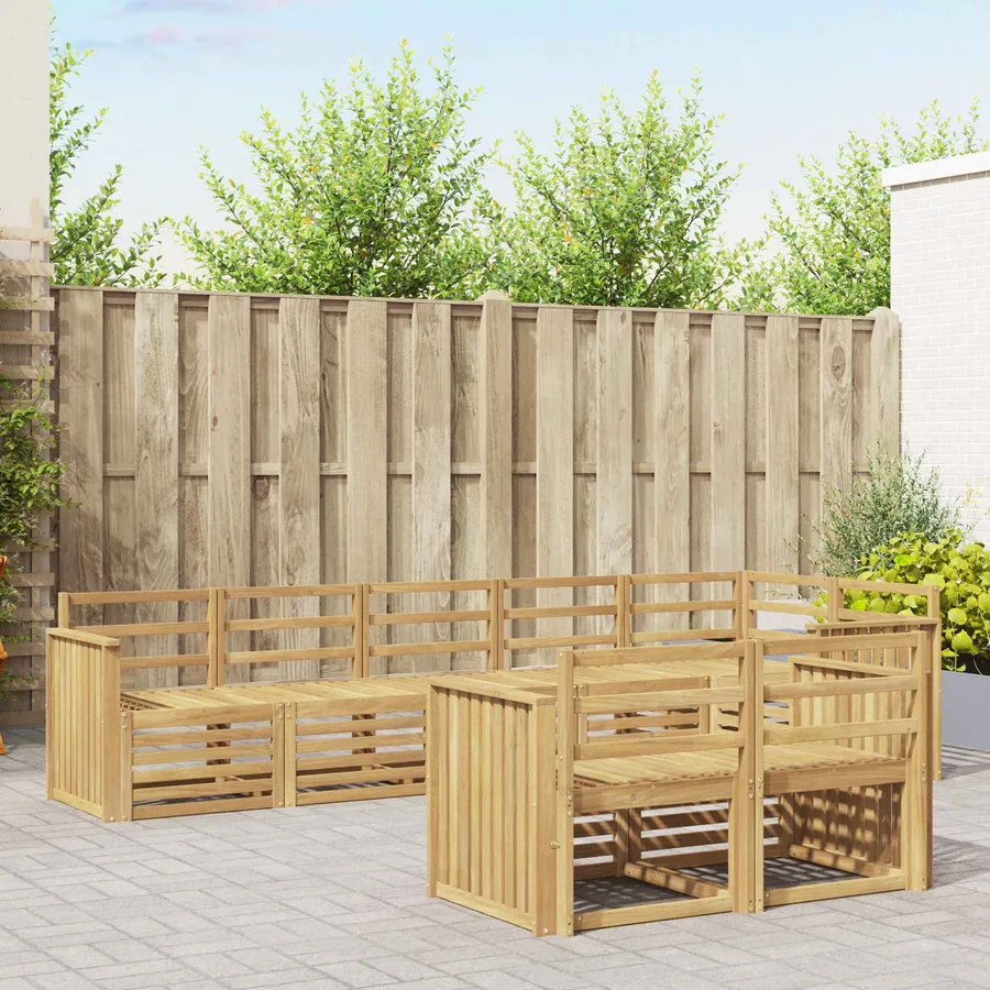 Ensemble de canapés d'extérieur 8 pcs Blanc 306 x 128,5 x 73 cm