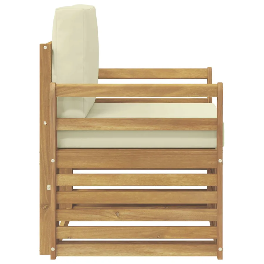 Ensemble de canapés d'extérieur Polyester Blanc - 4