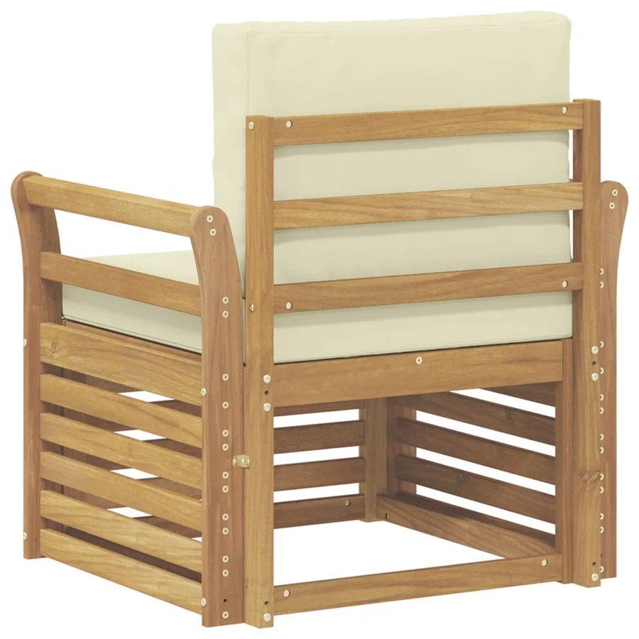Ensemble de canapés d'extérieur Polyester Blanc - 5