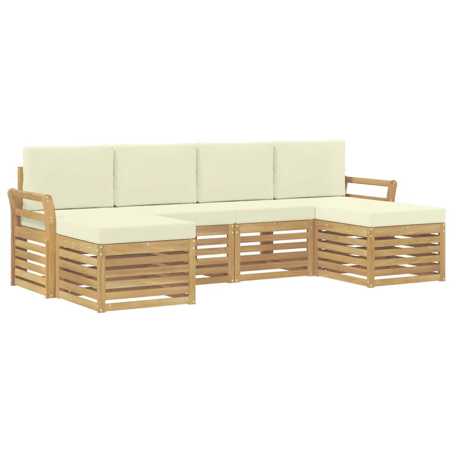 Ensemble de canapés d'extérieur 6 pcs Blanc et crème - 2