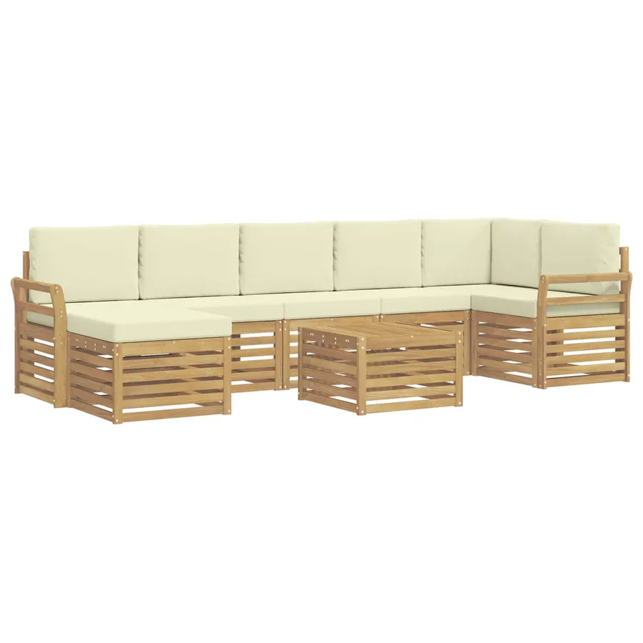Ensemble de canapés d'extérieur 8 pcs Blanc et crème - 2
