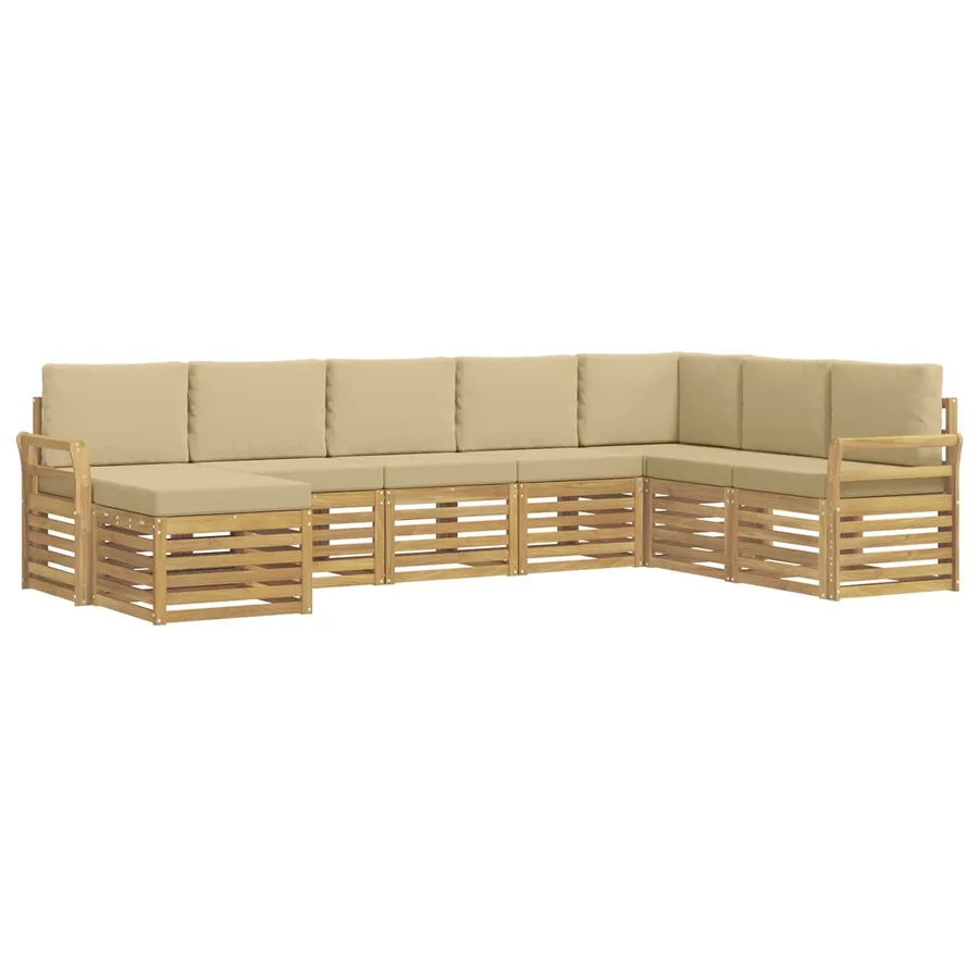 Ensemble de canapés d'extérieur 8 pcs Blanc et Beige - 2