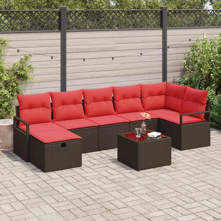 Ensemble de Canapés avec coussin 5 pcs polyrotin
