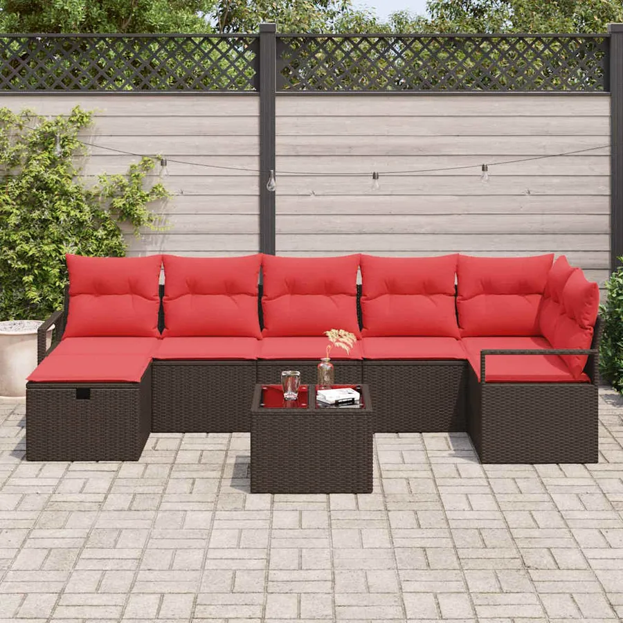 Ensemble de Canapés avec coussin 5 pcs polyrotin - 3
