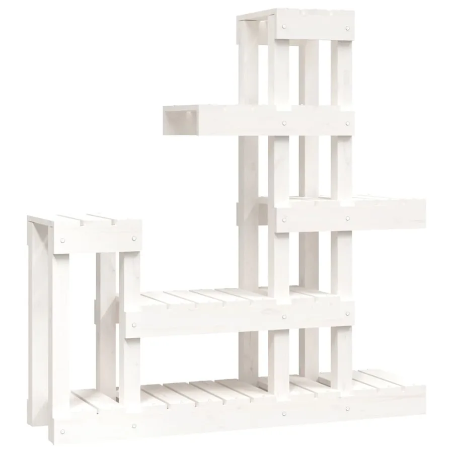 Support à plantes Blanc 92x25x97 cm Bois massif de pin - 2