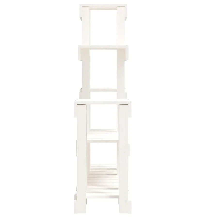 Support à plantes Blanc 92x25x97 cm Bois massif de pin - 6