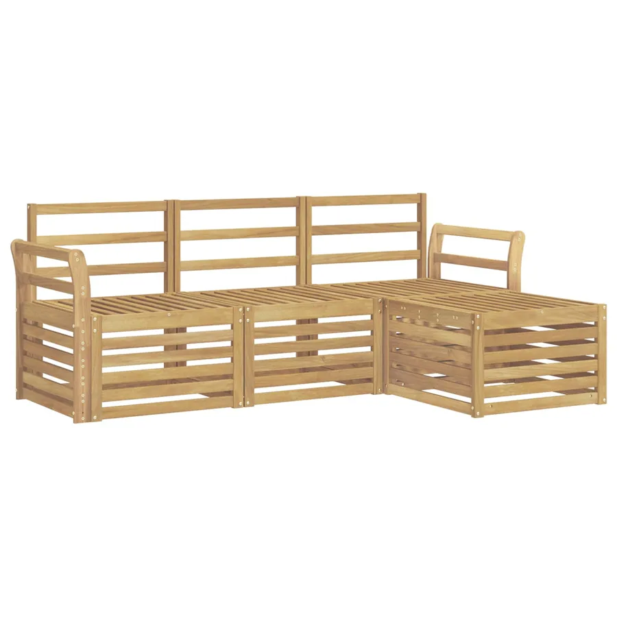 Ensemble de canapés d'extérieur 4 pcs Blanc - 2