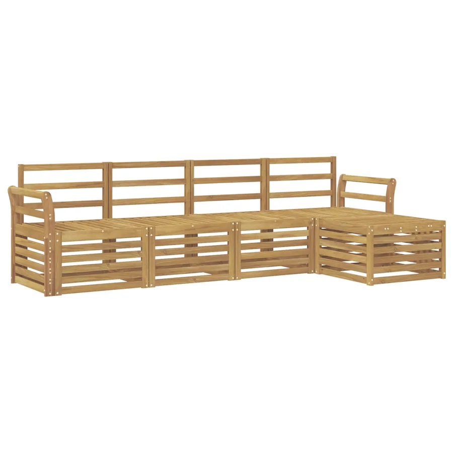 Ensemble de canapés d'extérieur 5 pcs Blanc 253 x 122,5 x 73 cm - 2