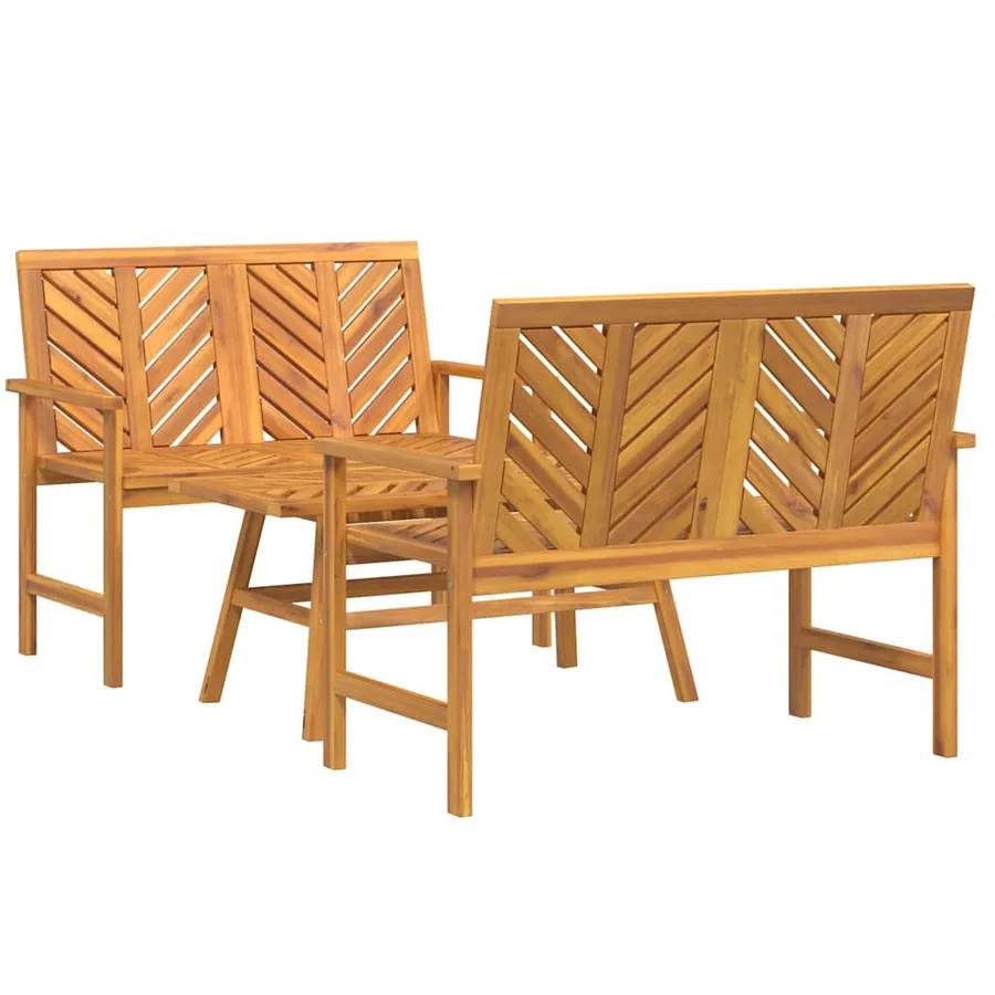 Ensemble de salon de jardin 3 pcs Marron Bois d'Acacia Massif - 2