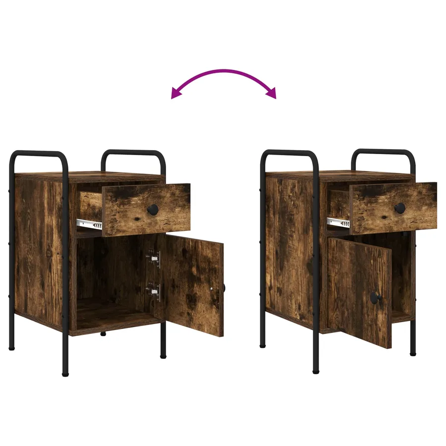 Table de chevet Chêne fumé 35 x 36,5 x 61 cm Bois d'ingénierie - 11
