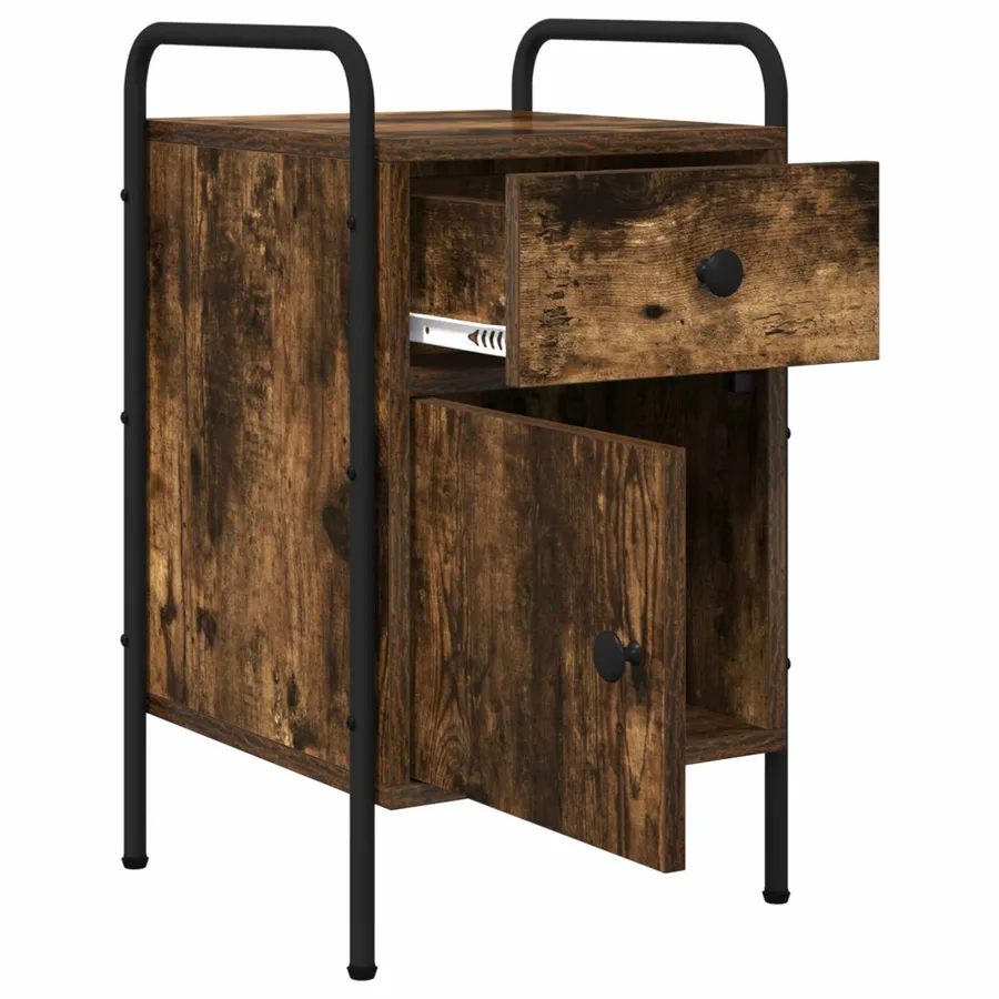 Table de chevet Chêne fumé 35 x 36,5 x 61 cm Bois d'ingénierie - 3