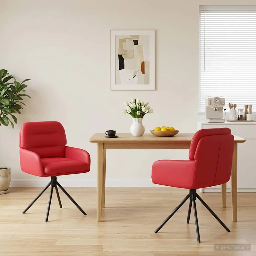 Chaises de salle à manger pivotantes 2 pcs Simili cuir Rouge