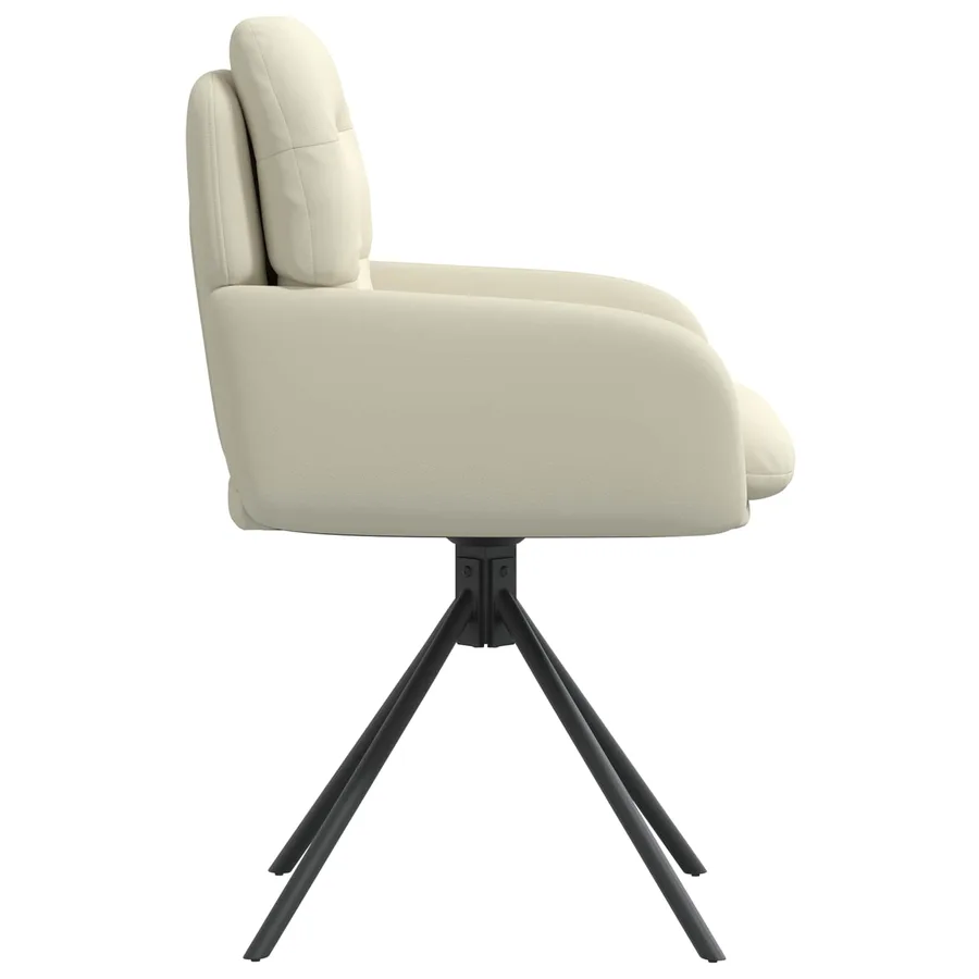 Chaises de salle à manger pivotantes 6 pcs Simili cuir Crème - 4