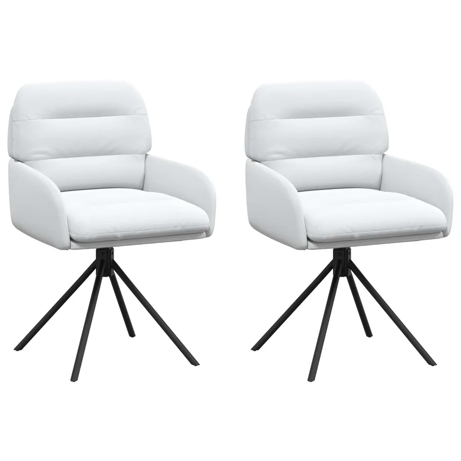 Chaises de salle à manger pivotantes 2 pcs Simili cuir Blanc - 2