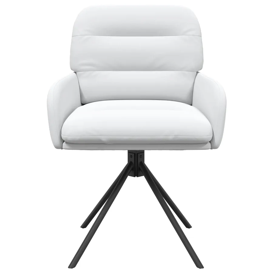 Chaises de salle à manger pivotantes 2 pcs Simili cuir Blanc - 3
