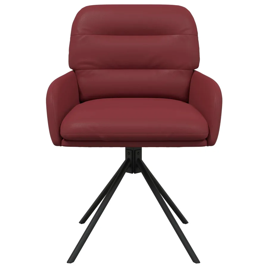 Chaises de salle à manger pivotantes 6 pcs Simili cuir Bordeaux - 3