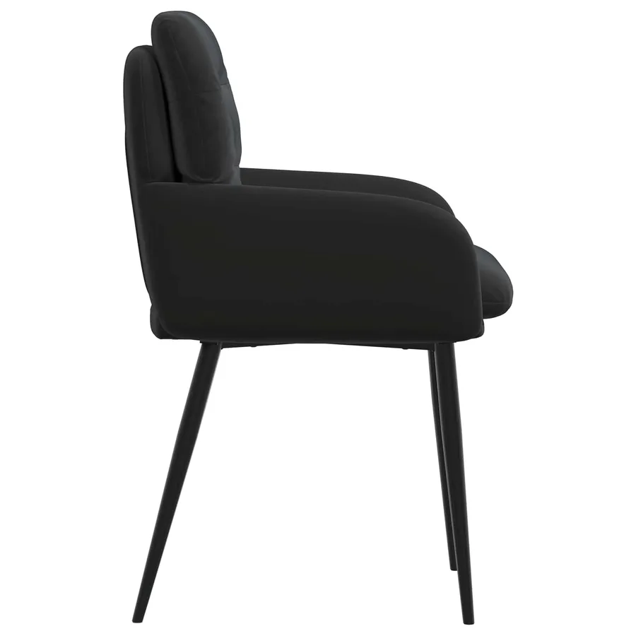 Chaises de salle à manger 6 pcs Velours Noir 59 x 59,5 x 90 cm - 4