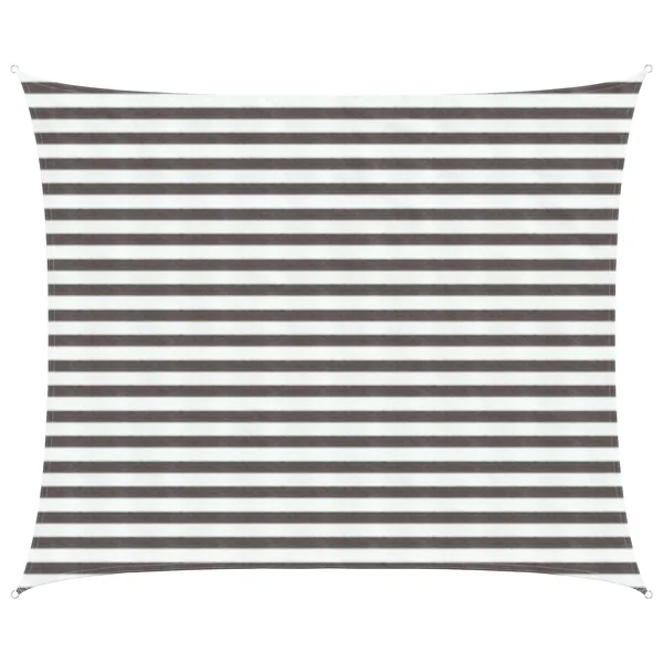 Voile d'ombre 2,5 x 3 m HDPE Rectangulaire Gris clair et blanc