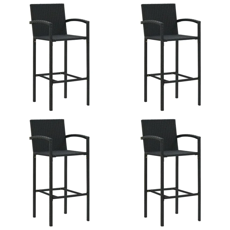Ensemble de bar de jardin 5 pcs noir résine tressée - 4
