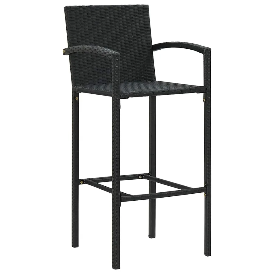 Ensemble de bar de jardin 5 pcs noir résine tressée - 5