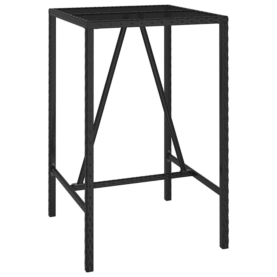 Ensemble de bar de jardin 5 pcs noir résine tressée - 6