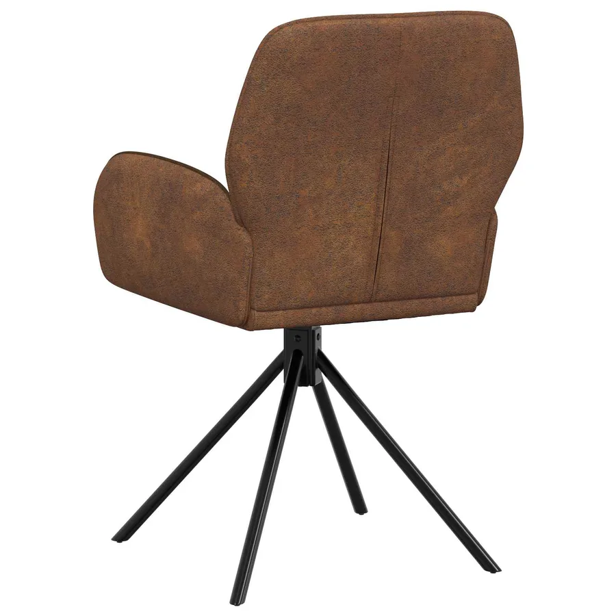 Chaises de salle à manger pivotantes 2 pcs Simili daim Marron - 5