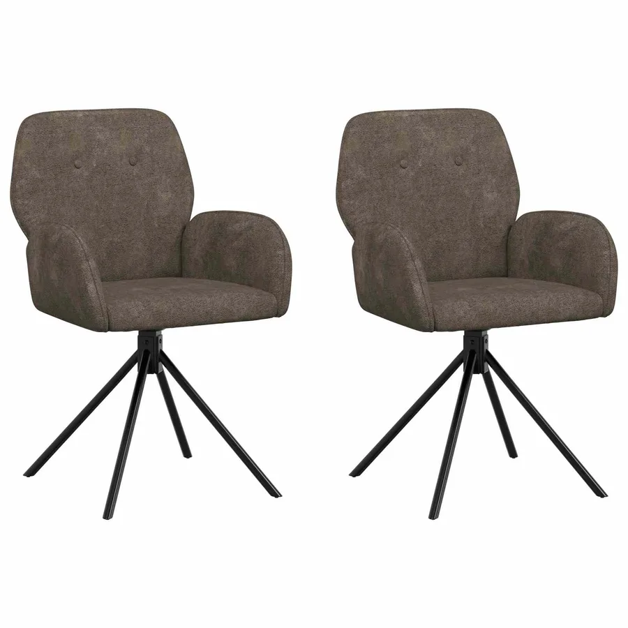 Chaises de salle à manger pivotantes 2 pcs Simili daim - 2