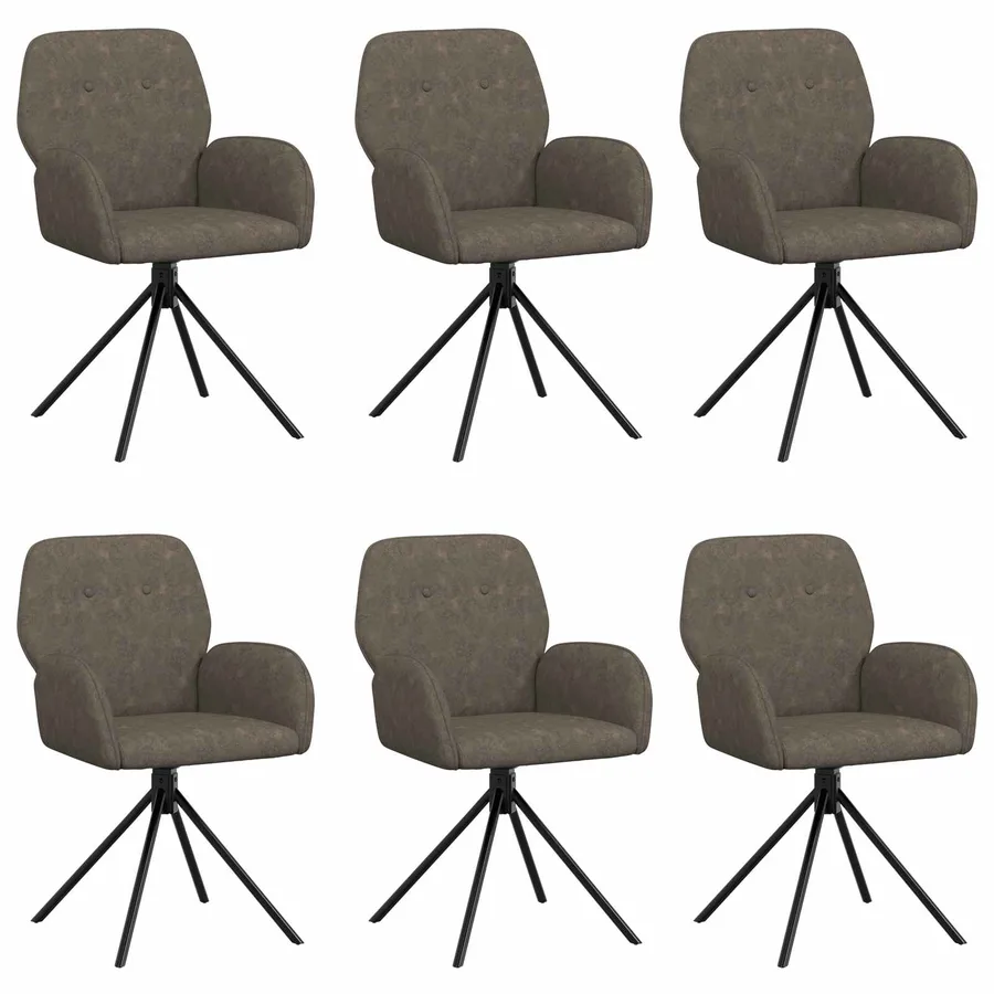 Chaises de salle à manger pivotantes 6 pcs Simili daim - 2