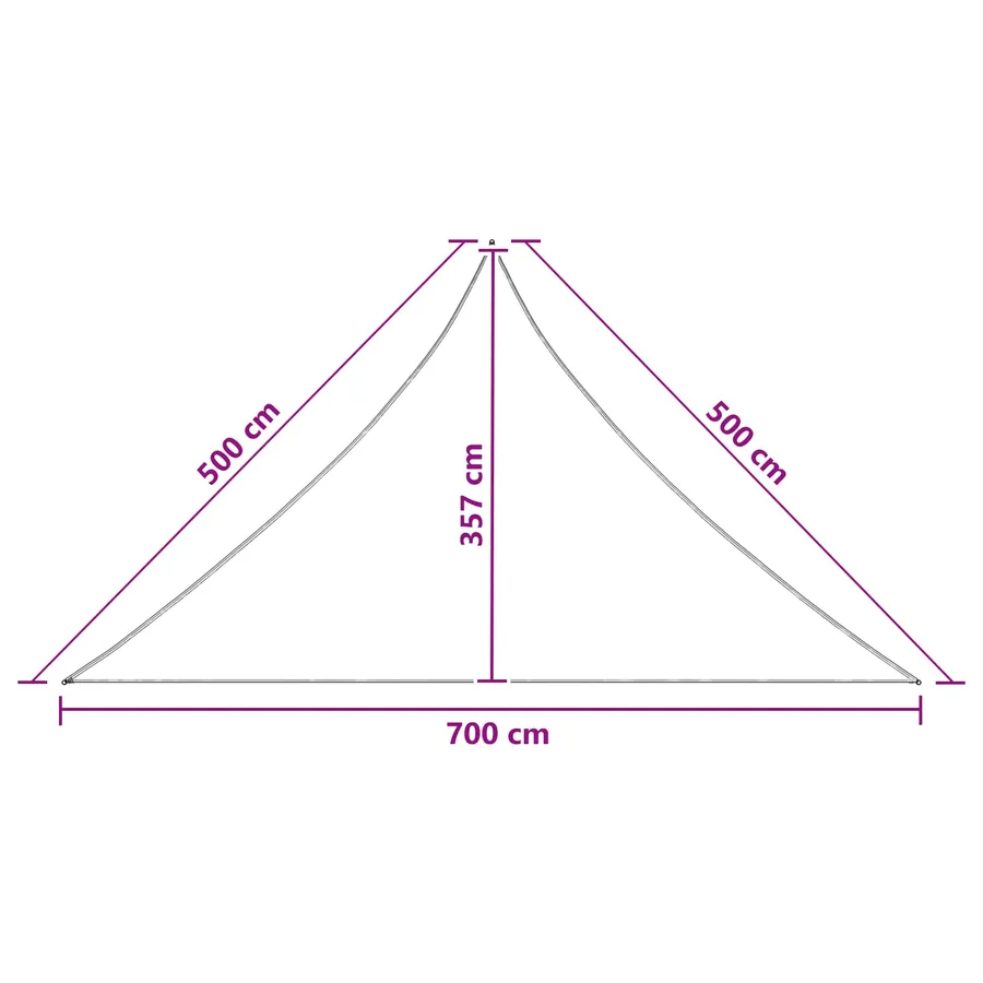 Voile d'ombre Noir 7 x 5 x 5 m HDPE - 8