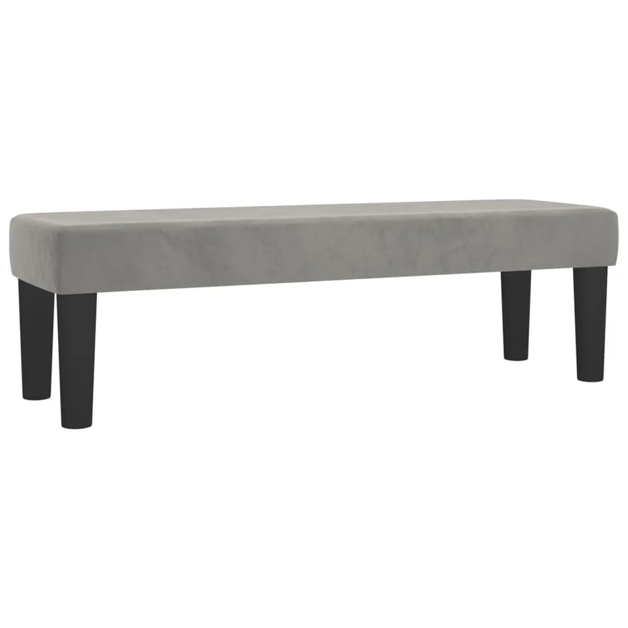 Banc Gris clair 100x30x30 cm Velours - 2