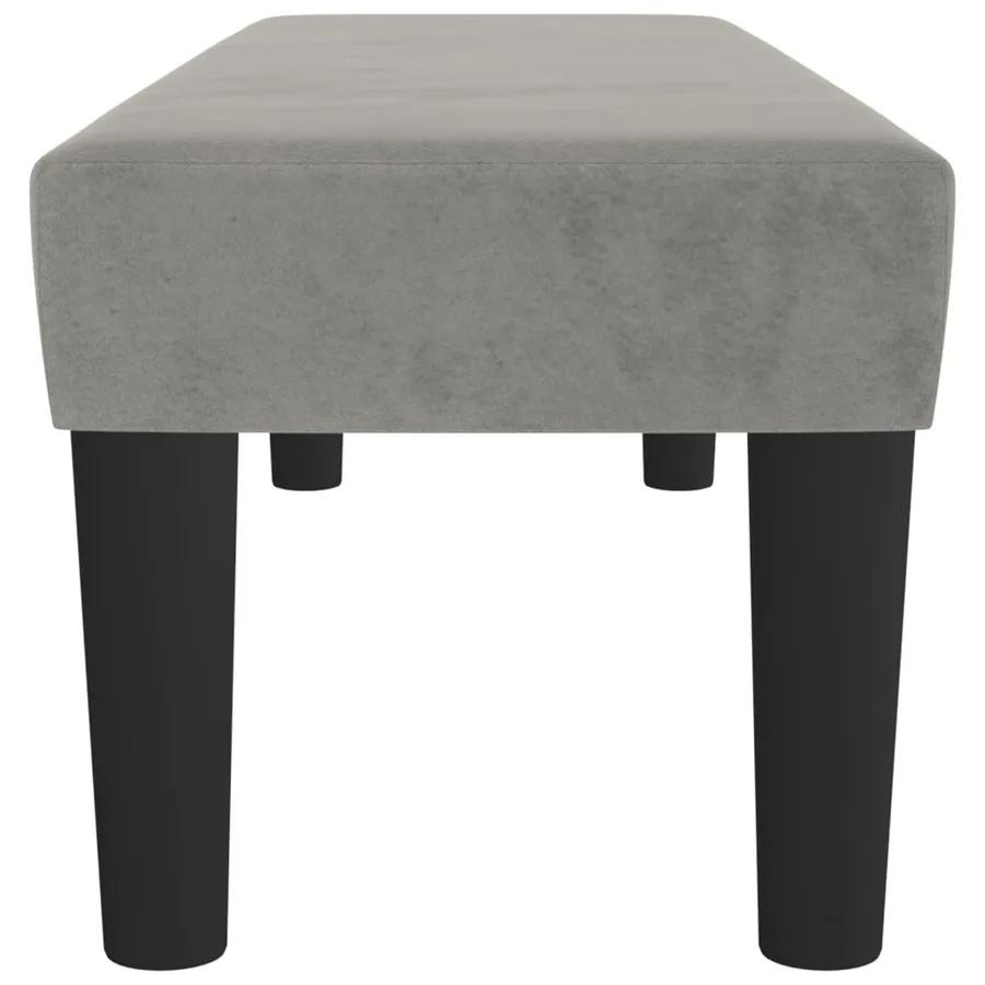 Banc Gris clair 100x30x30 cm Velours - 4