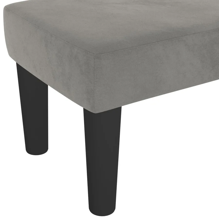 Banc Gris clair 100x30x30 cm Velours - 5