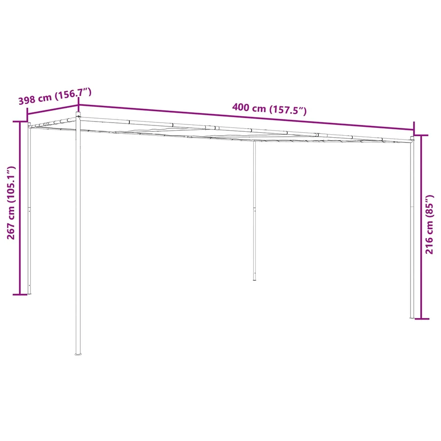 Pavillon 4 x 3,98 x 2,67 m Vert Polyester et Acier - 9