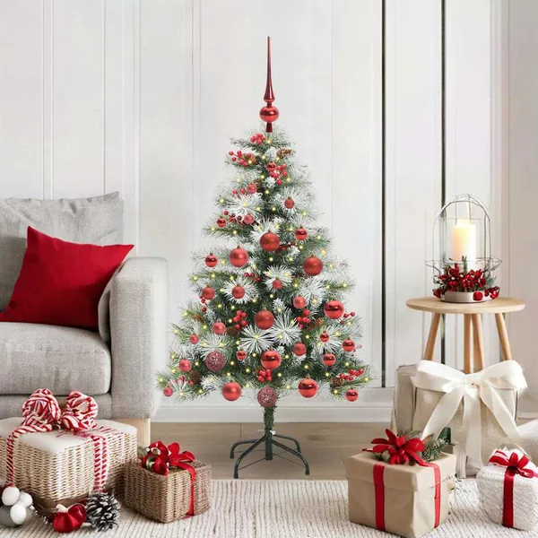 Sapin de Noël artificiel Vert et blanc 120 cm