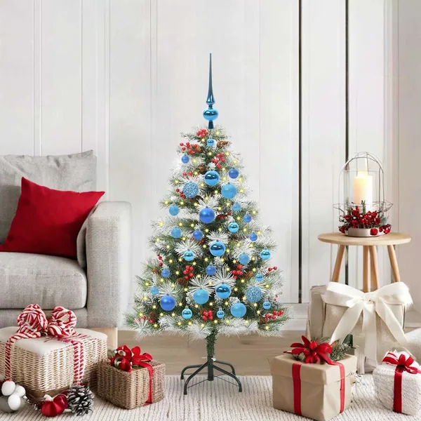Sapin de Noël artificiel Vert et blanc 120 cm